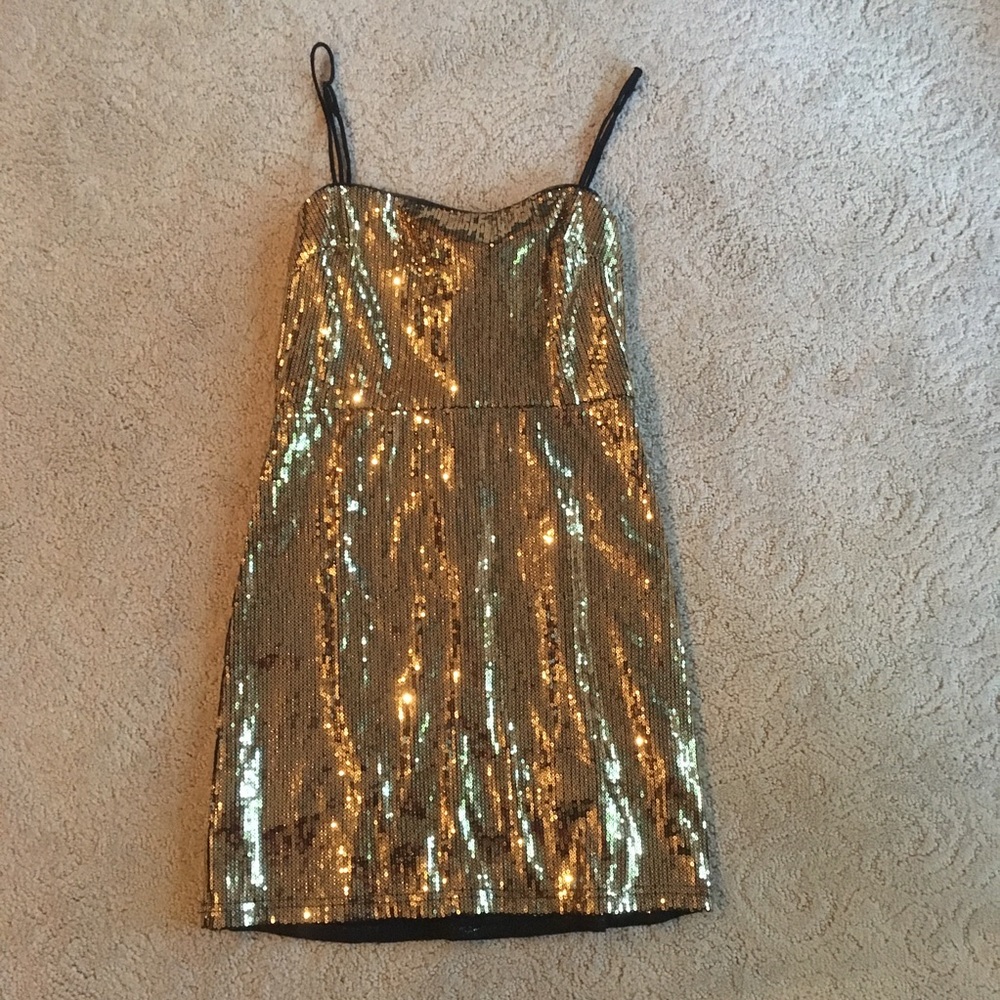 Gold sequin urban outfitters dress